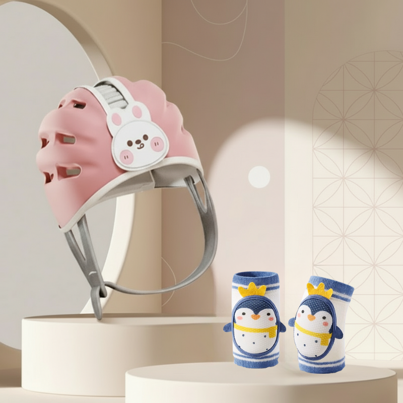 Various colors of breathable head protector helmets, lightweight and adjustable for children's safety