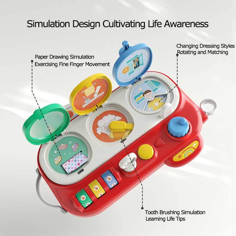 Children's Life Explore educational busy board, eco-friendly sensory toy for motor skills development.