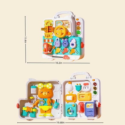 Portable busy board for toddlers, an ideal educational travel toy for 1-3 year old children