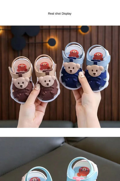 Quick-dry material detail on kids sport sandals, essential for summer baby beach shoes