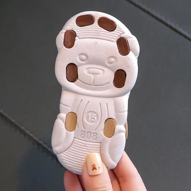 Pair of kids sport sandals, quick dry and anti-slip, in a fun cartoon design for active toddlers