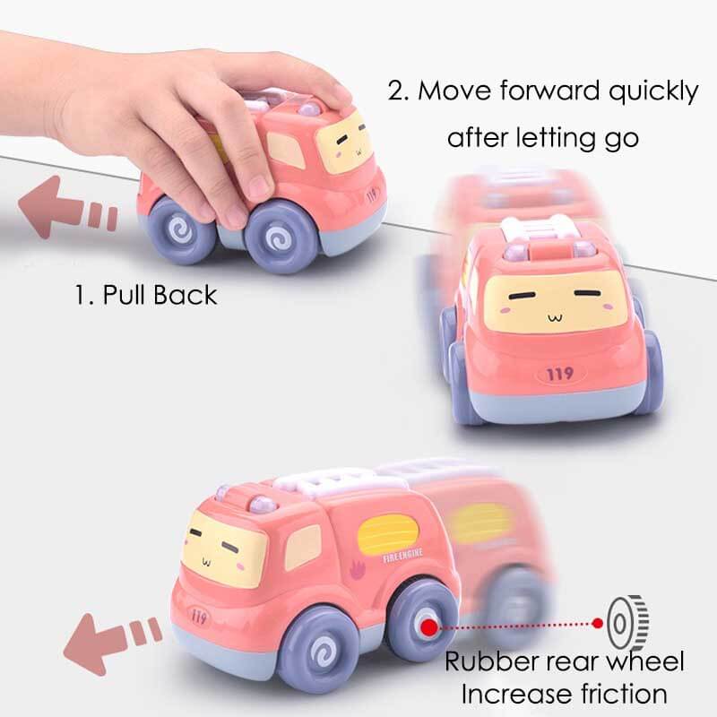 Colorful kids activity vehicle set with lights and sounds, essential educational toy for toddlers
