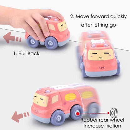 Colorful kids activity vehicle set with lights and sounds, essential educational toy for toddlers