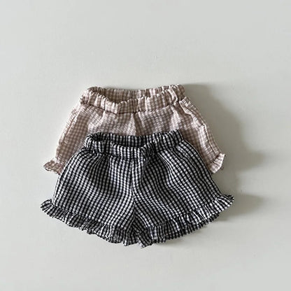 Stylish baby summer outfit: square neck sleeveless cotton top with practical shorts