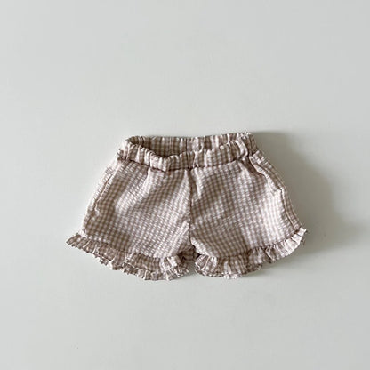 Toddler's blue cotton summer casual outfit: square neck sleeveless top and matching shorts