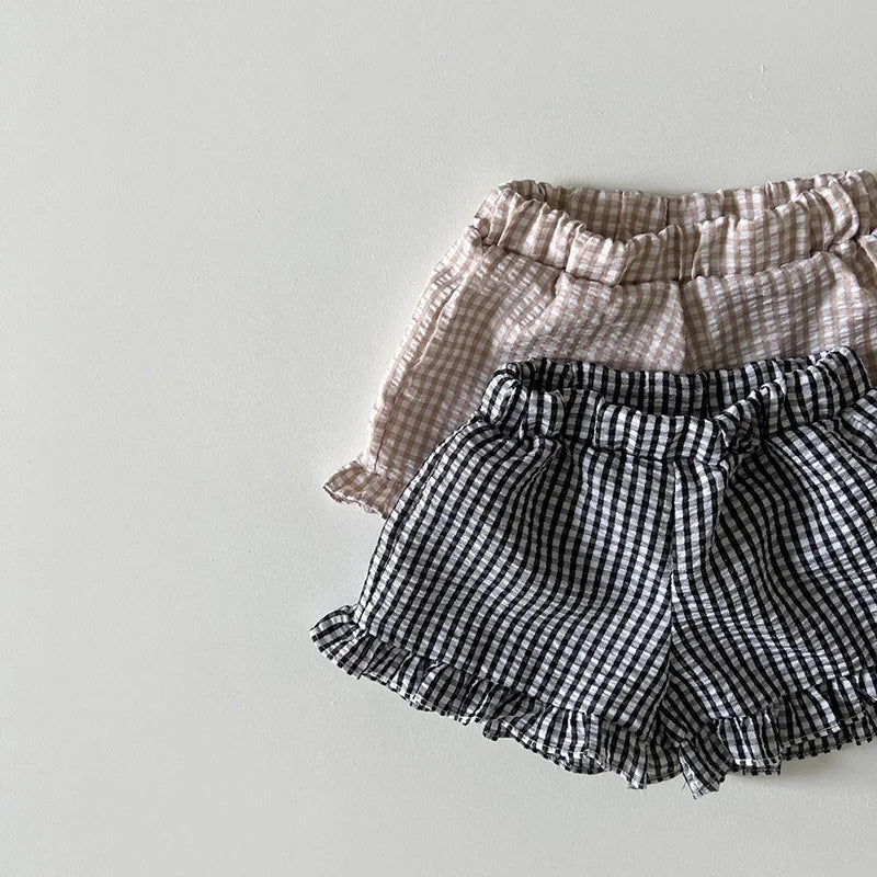 Unisex toddler summer cotton outfit with a square neck sleeveless top and comfortable shorts