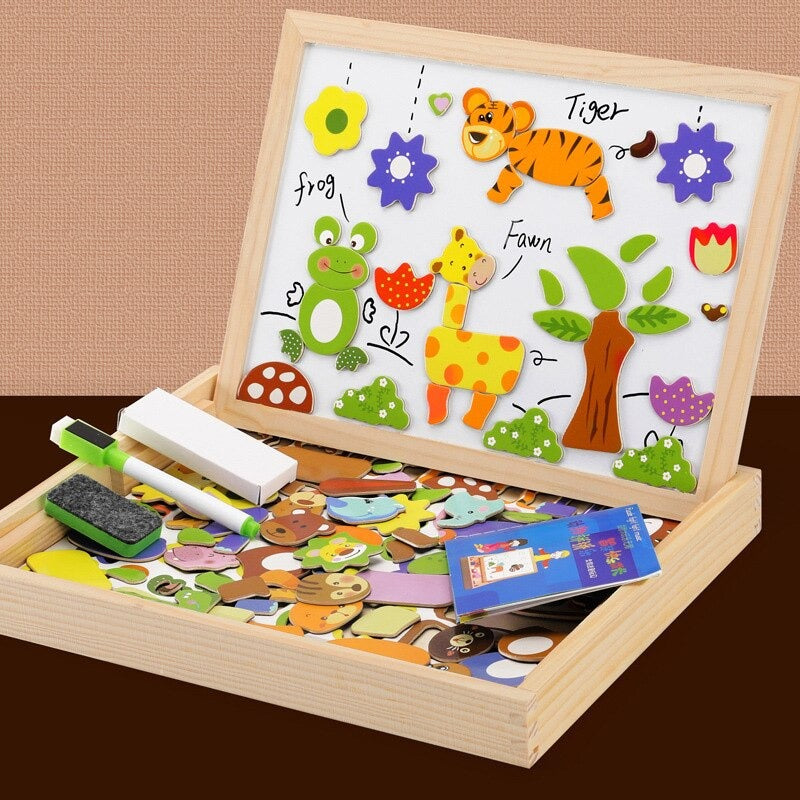 Toddler Creative Adventure Drawing Board, Montessori animal-themed kids activity for preschool learning