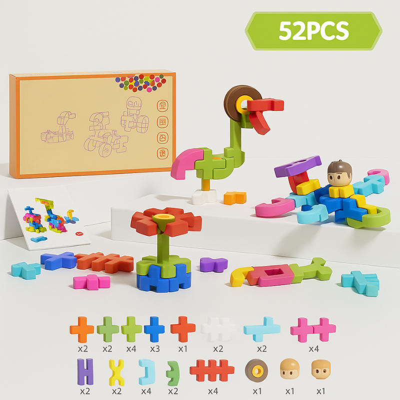 Stack of large primary-colored Toddler Creative Building Blocks, perfect STEM toy for young children
