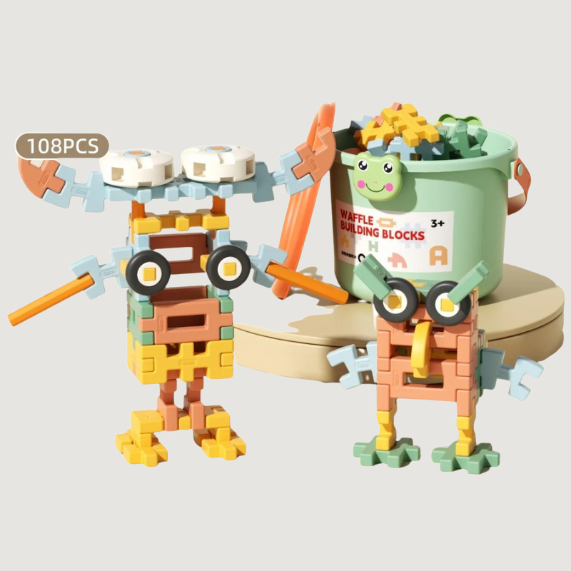 Toddler Creative Building Blocks Set with easy-to-grasp blocks, ideal learning toy for preschool kids