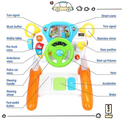 Educational toy steering wheel for toddlers, encouraging pretend play and motor skill development
