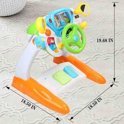 Portable driving simulation toy, ideal for indoor activity, featuring an easy-to-grip steering wheel