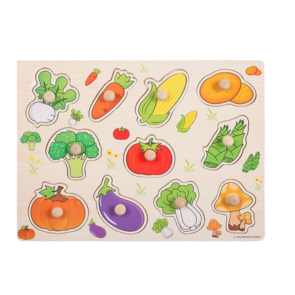 Colorful wooden puzzle for toddlers, engaging design for early brain development and play