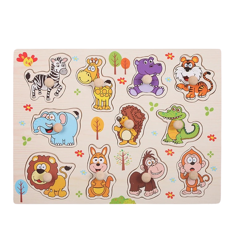 Developmental puzzle for kids, bright colors, promoting fine motor skills and problem-solving