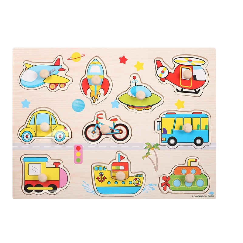 Kids' educational puzzle set, durable wood construction, ideal for home or preschool learning