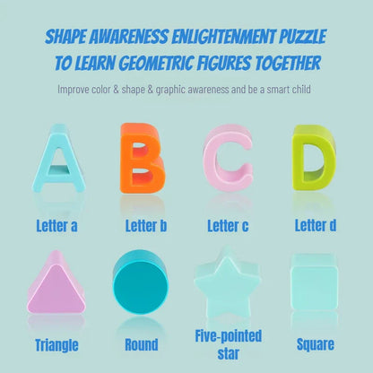 Preschool educational toy: a shape sorting bucket with engaging blocks to develop toddler cognition