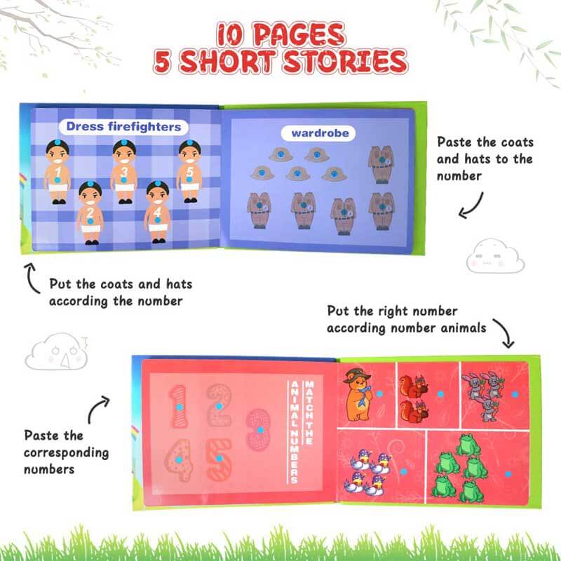 Brightly colored felt cognitive learning quiet book, a perfect educational toy for toddlers on the go