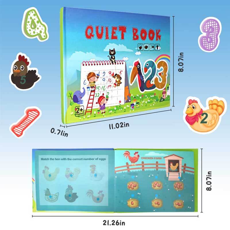 Unisex interactive felt quiet book, open to a shape sorting page, designed for early childhood learning