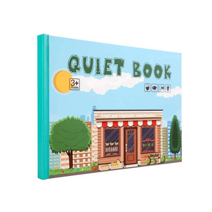 Toddler enjoying a felt activity quiet book, reinforcing cognitive skills and providing sensory play