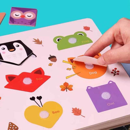 Educational felt quiet book featuring interactive farm animal activities for toddler cognitive learning