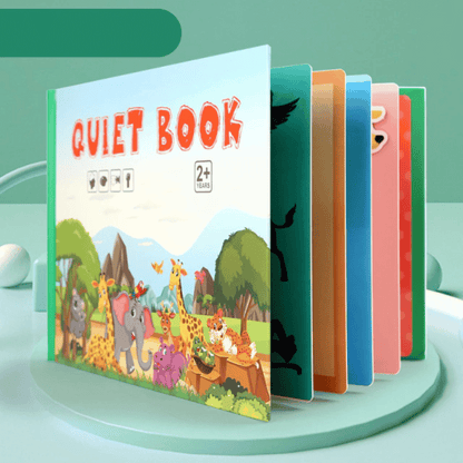 Educational busy book kit for kids, featuring various learning elements including colors and numbers.