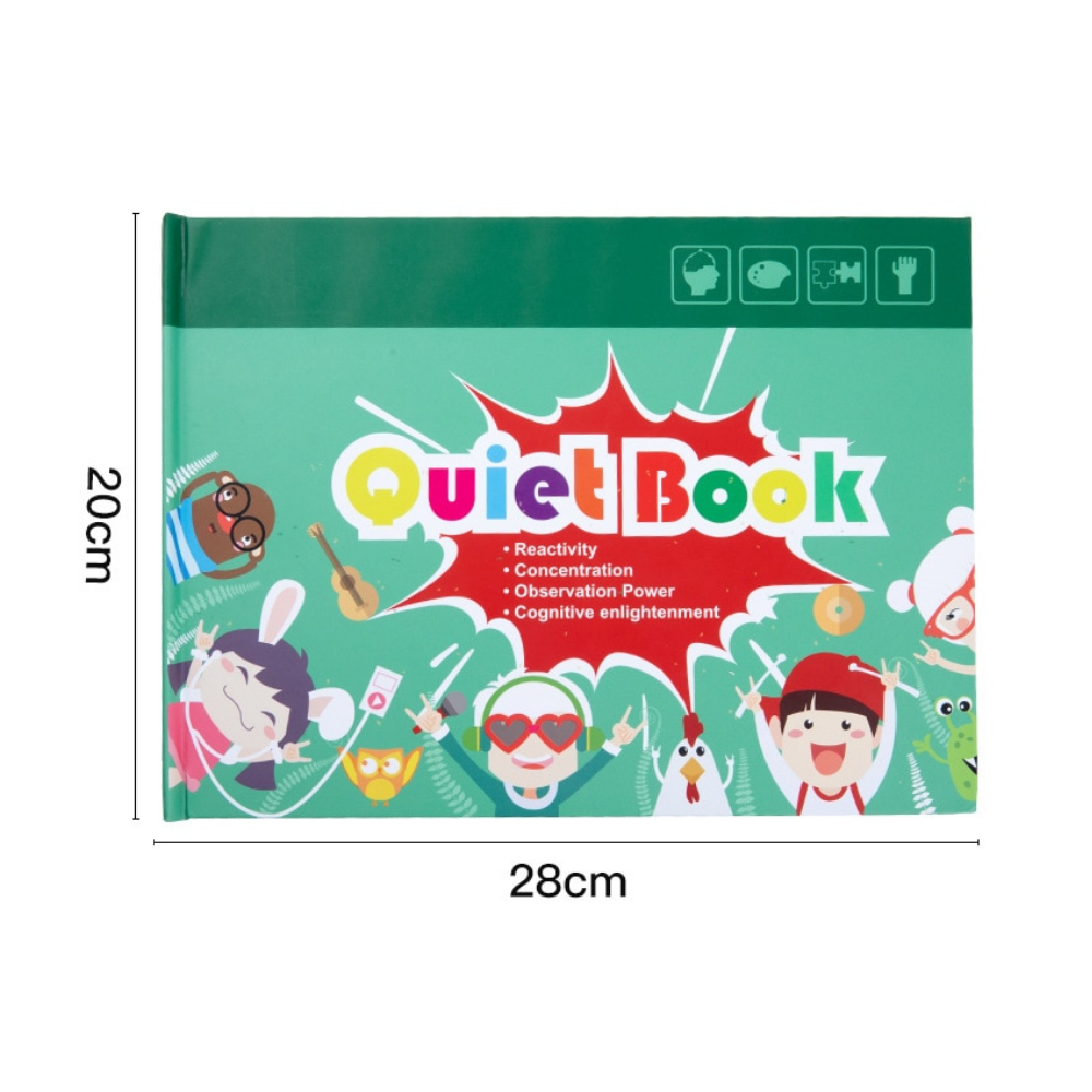 Colorful educational busy book for kids, featuring various activities for early development.
