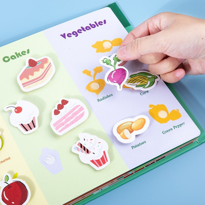 Close-up of a busy book activity, showing bright colors and tactile elements, perfect for toddlers.