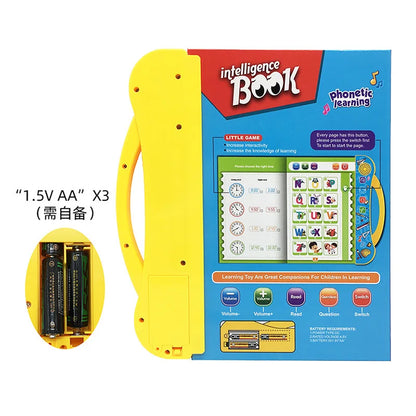 Fun musical learning book for kids, introducing English alphabet & numbers for preschoolers.