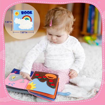 Educational felt 3D activity book, a learning and sensory toy for young children