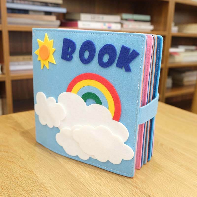 Toddler travel toy, a felt 3D Montessori book for engaging sensory play on the go