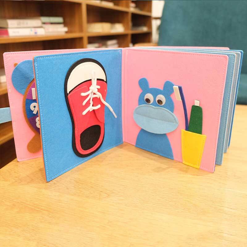 Sensory felt activity book, a quiet Montessori toy designed for early childhood learning