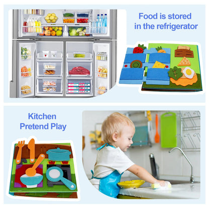 Montessori-style toddler felt book demonstrating zipper use, interactive educational toy for young children