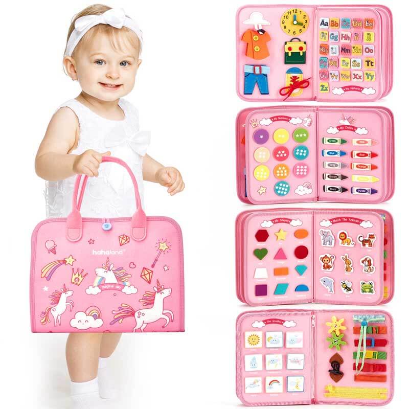 Toddler Felt Educational Activities Learning Board Toy, sensory play for fine motor skills development