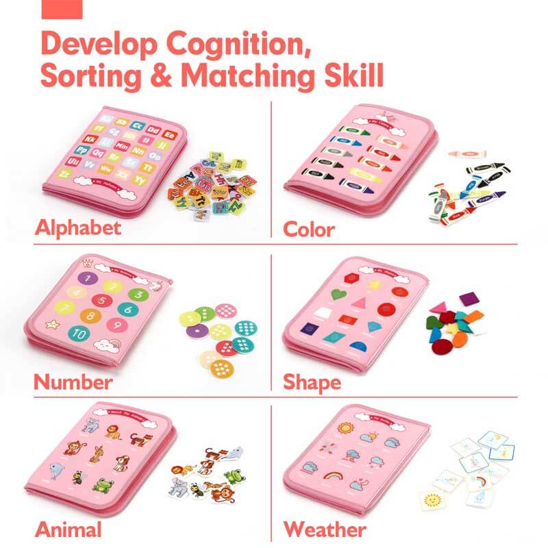 Hands-on felt activity board for toddlers, developing fine motor skills and cognitive abilities