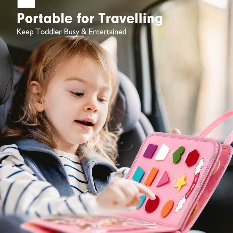 Brightly colored felt educational toy for young children, promoting early learning and sensory play