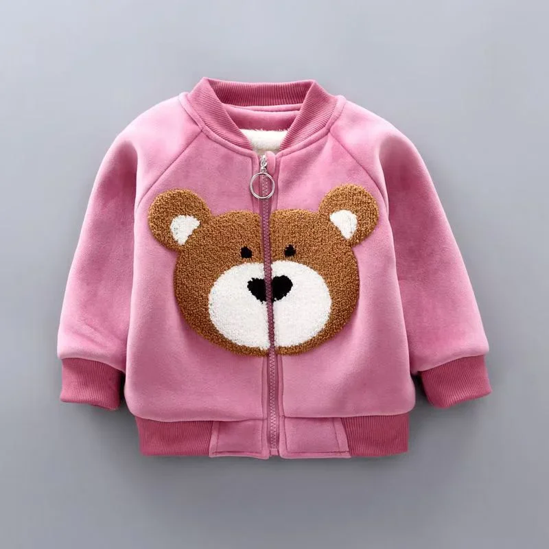 Detail of ribbed cuffs on toddler bear print fleece winter set, cozy wear