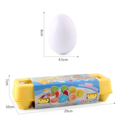 Preschool learning puzzle game: colorful geometric matching eggs toy for toddlers, enhancing recognition