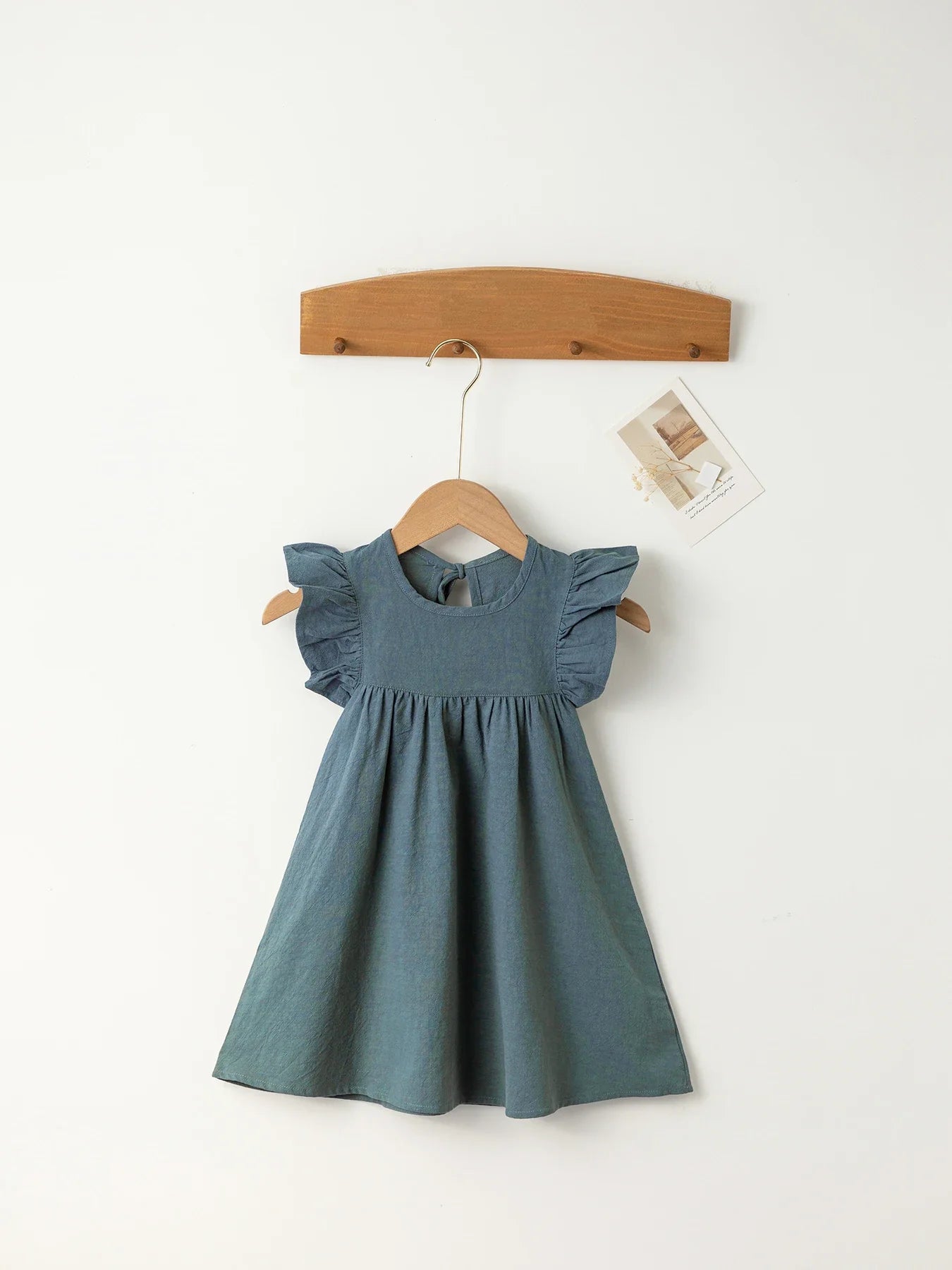 Purple solid cotton tie-back overall dress for toddlers, comfortable summer fashion