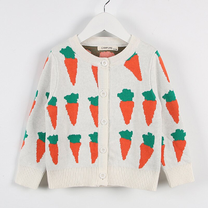 Girls' cotton plaid knitted sweater, perfect for layering during fall and winter