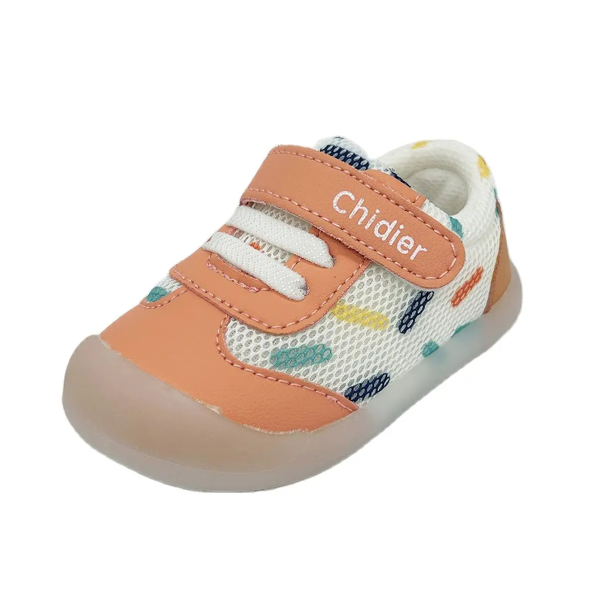 Fashionable children's polka dot shoes, designed as lightweight and breathable snakers for active baby girls.