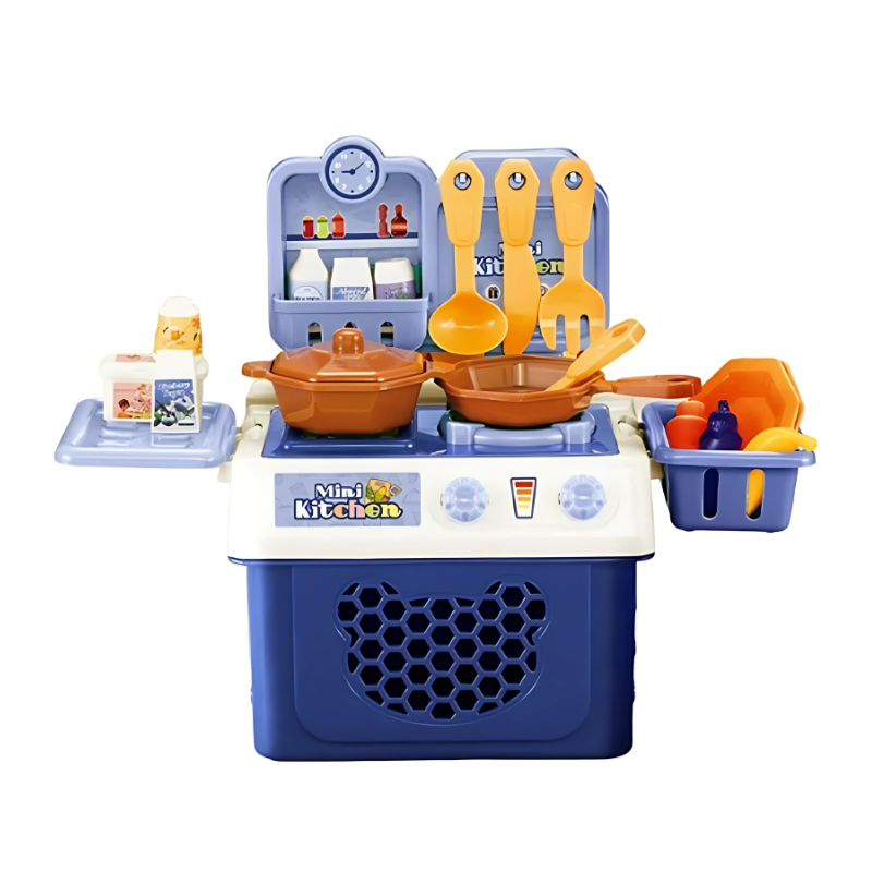 Children's wood play kitchen toy, perfect for learning and imaginative cooking adventures