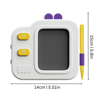 Close-up of language development flashcard machine for toddlers, screen-free learning toy