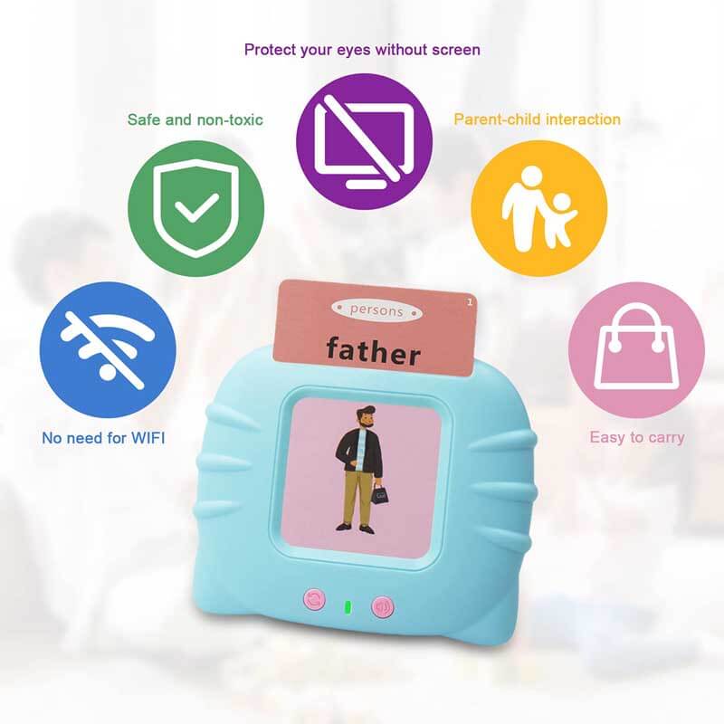 Colorful educational toy: talking flashcards set, ideal for early education and vocabulary learning.