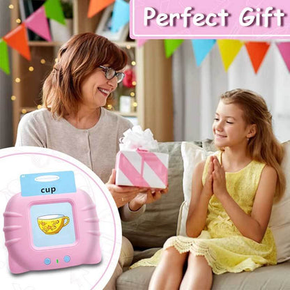 Toddler learning toy: interactive talking flashcards with bright illustrations for early vocabulary.
