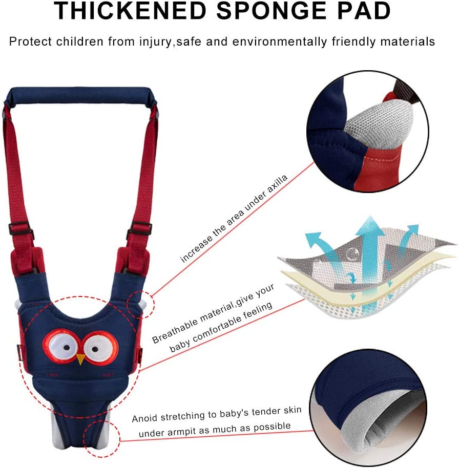 Ergonomic baby walking harness, designed for comfort and support during a toddler's developmental stages.