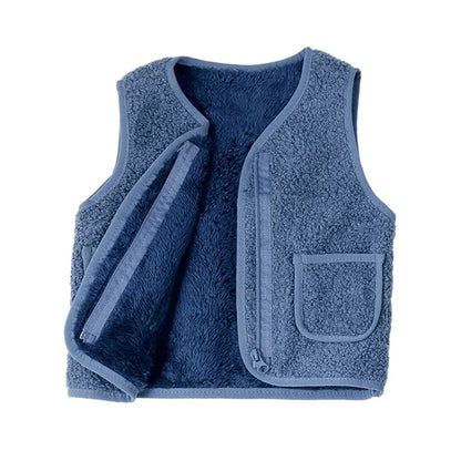 Packaged lambswool vest for children, emphasizing its softness and suitability for winter outerwear.
