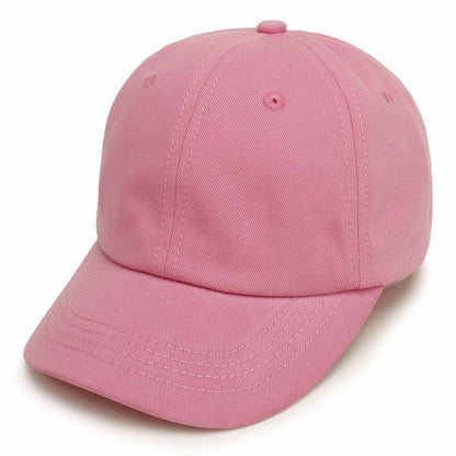 White kids outdoor cotton baseball cap on a plain background, simple and versatile