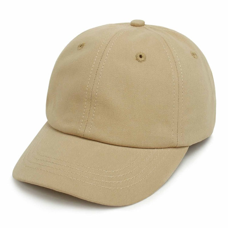 Assortment of kids outdoor cotton baseball caps in various colors, children's accessories