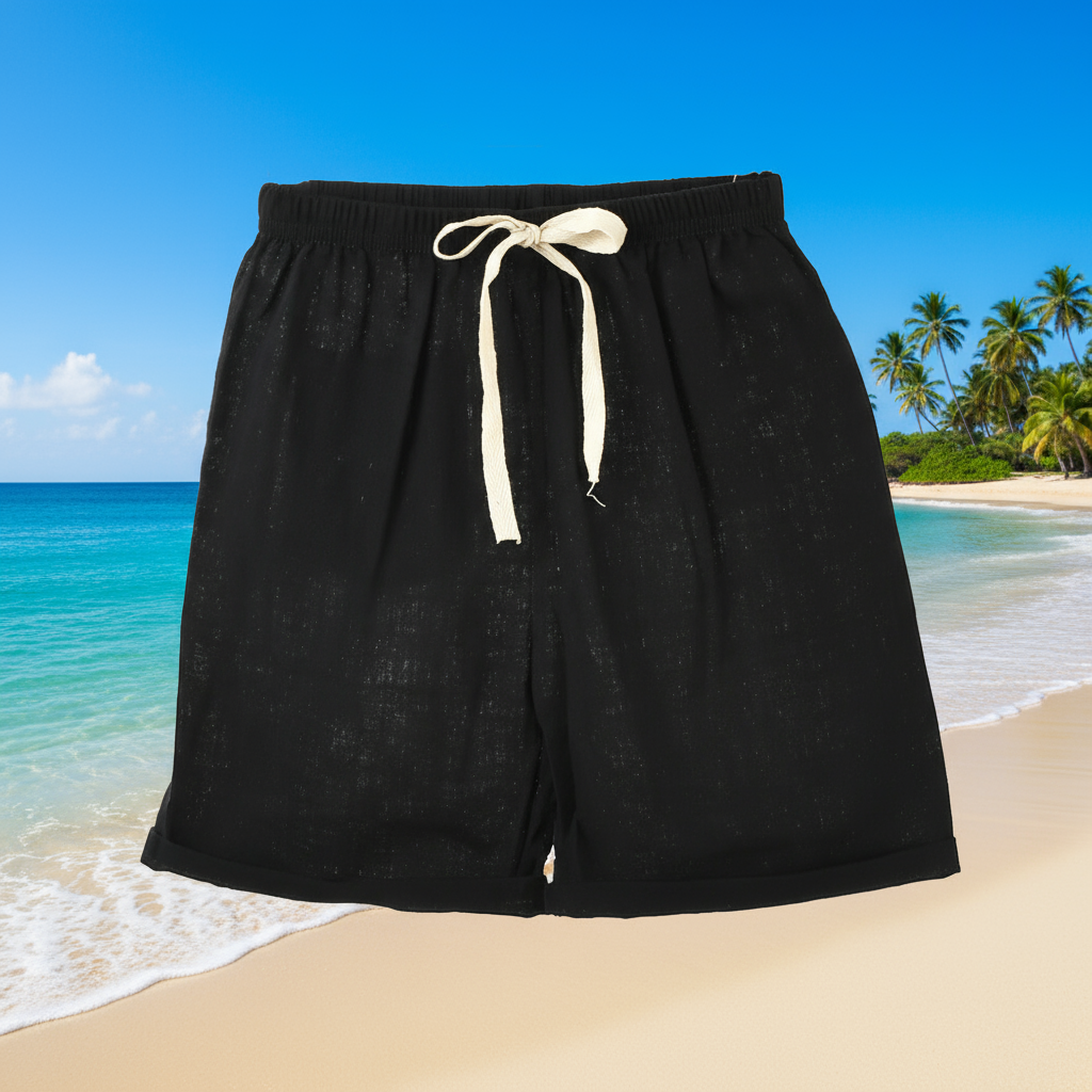 Kids' breathable cotton-linen shorts in a light gray, versatile for any summer outfit.