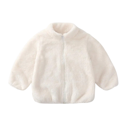 Baby Hug Plush Fleece Winter Jacket with Hood, designed for ultimate warmth and softness.