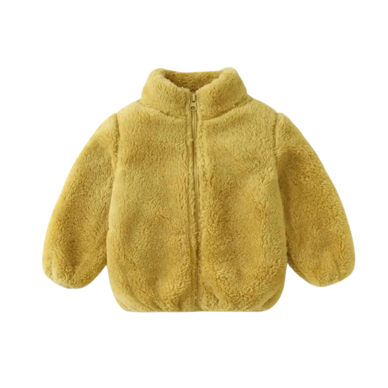 Vibrant colored Plush Fleece Winter Jacket with Hood, an essential for children's winter apparel.